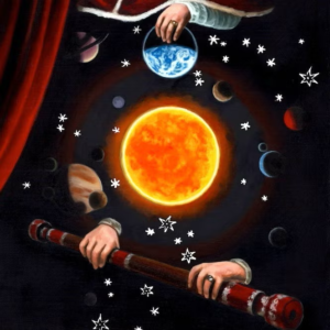 Promotional poster for the staged reading of The Life of Galileo at Boise State University.