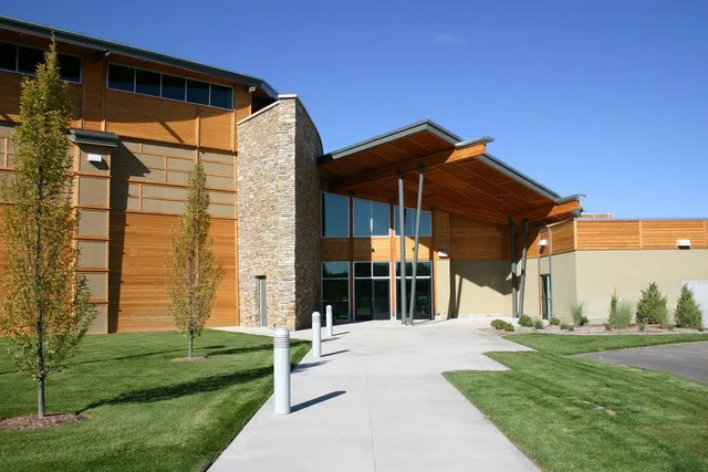 The rear view of Risen Christ Catholic Church in Boise, Idaho. A rear view of Risen Christ Catholic Church in Boise, Idaho.